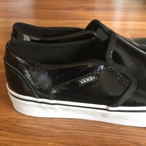 Leather slip on Vans, size 7.5